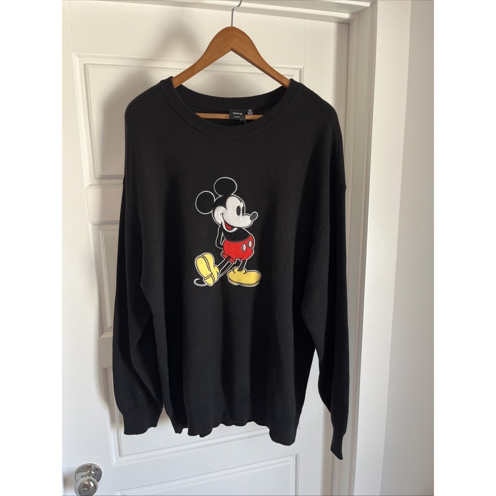 Disney Mickey Mouse Long Sleeve Black Top Sweatshirt 1X New Holiday